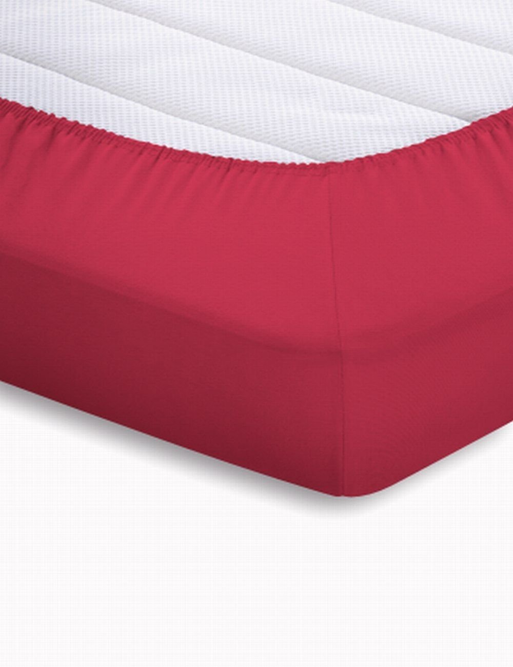 Schlafgut Jersey-Elasthan Topper-Spanbettlaken  - kirsche - ca. 140 cm