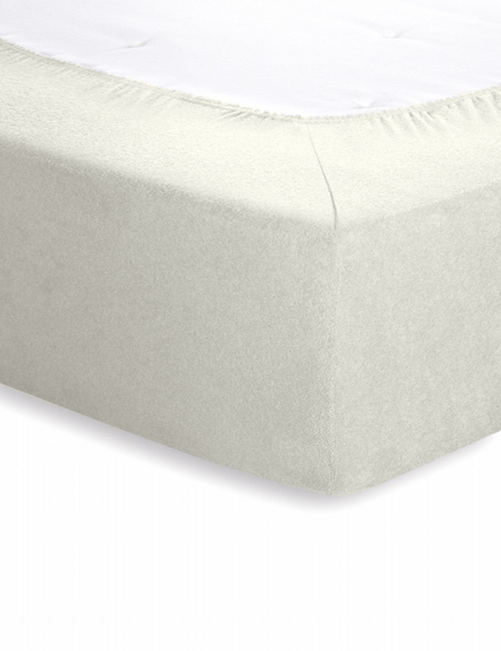 Schlafgut Frottee-Stretch Spannbetttuch  - wollweiss - ca. 140 cm