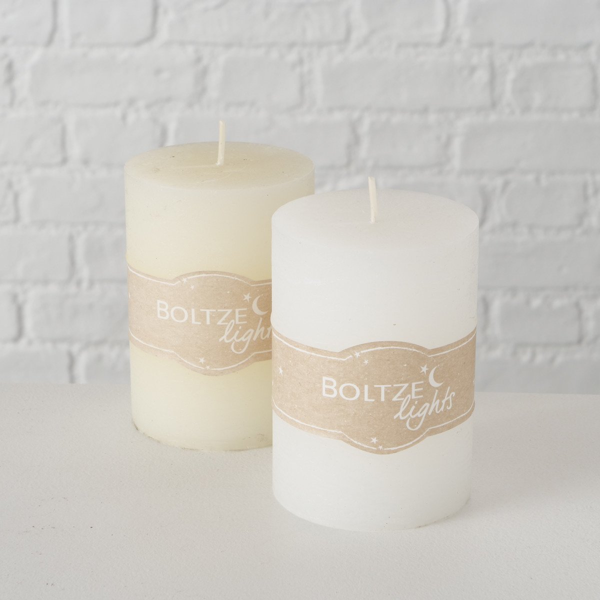 Boltze Stumpenkerze Rosi - weiss