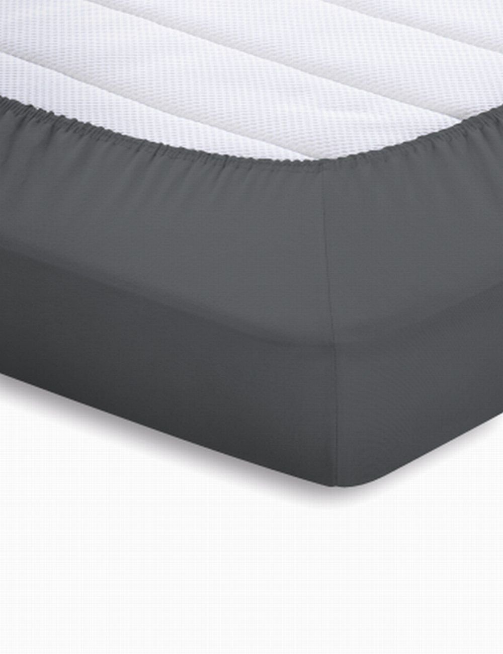 Schlafgut Jersey-Elasthan Topper-Spanbettlaken  - titan - ca. 180 cm