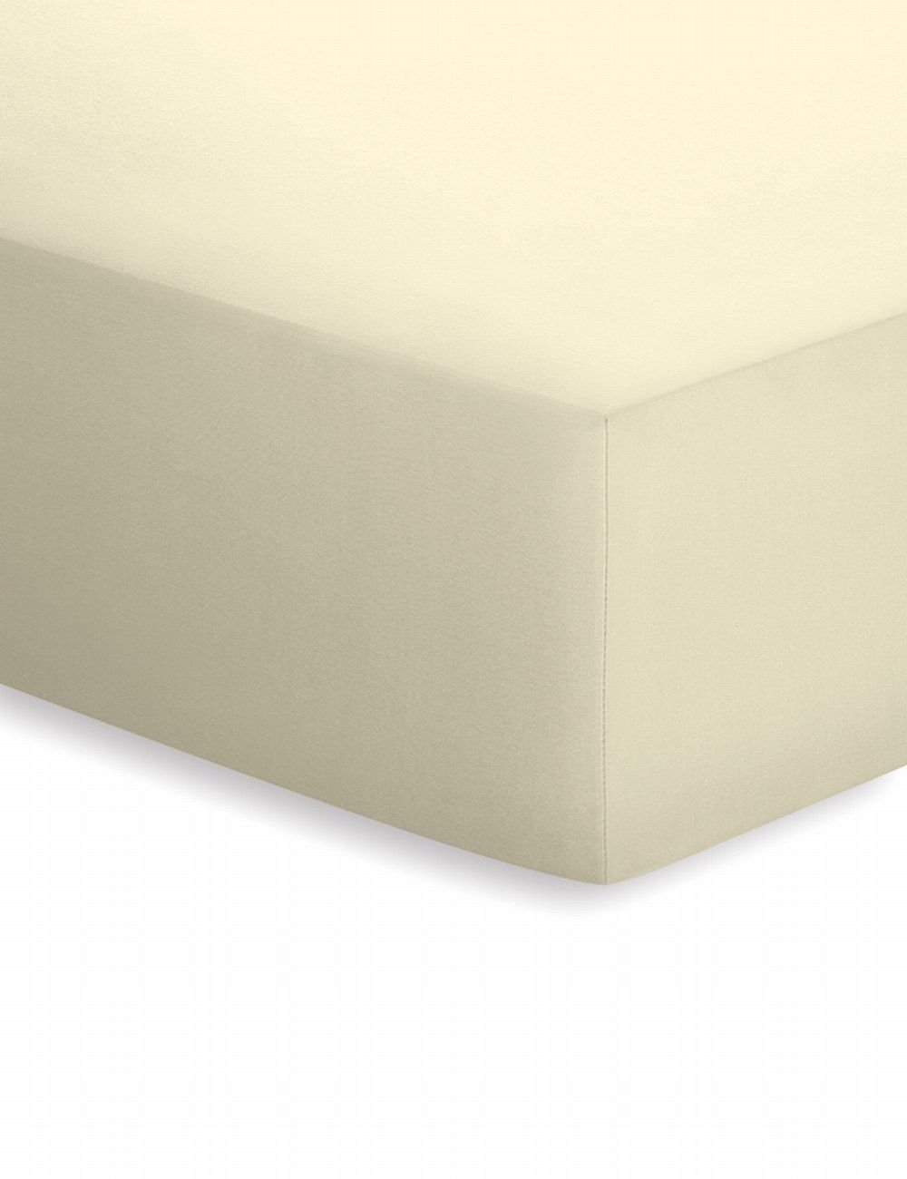 Schlafgut Mako-Jersey Spannbetttuch  - ecru - ca. 140 cm