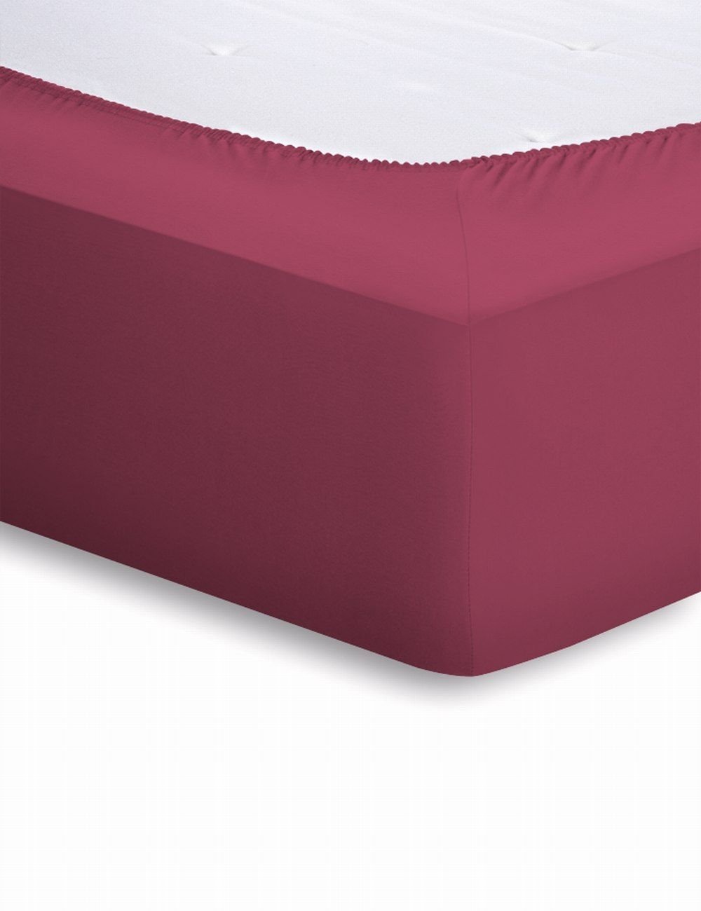 Schlafgut Mako-Jersey Spannbetttuch  - bordeaux - ca. 90 cm