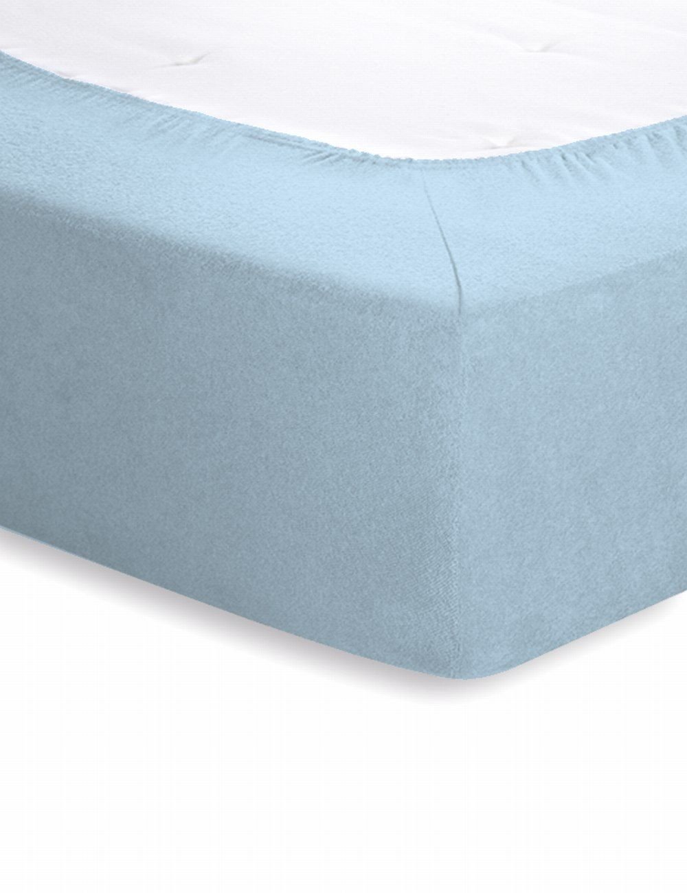 Schlafgut Frottee-Stretch Spannbetttuch  - aqua - ca. 180 cm