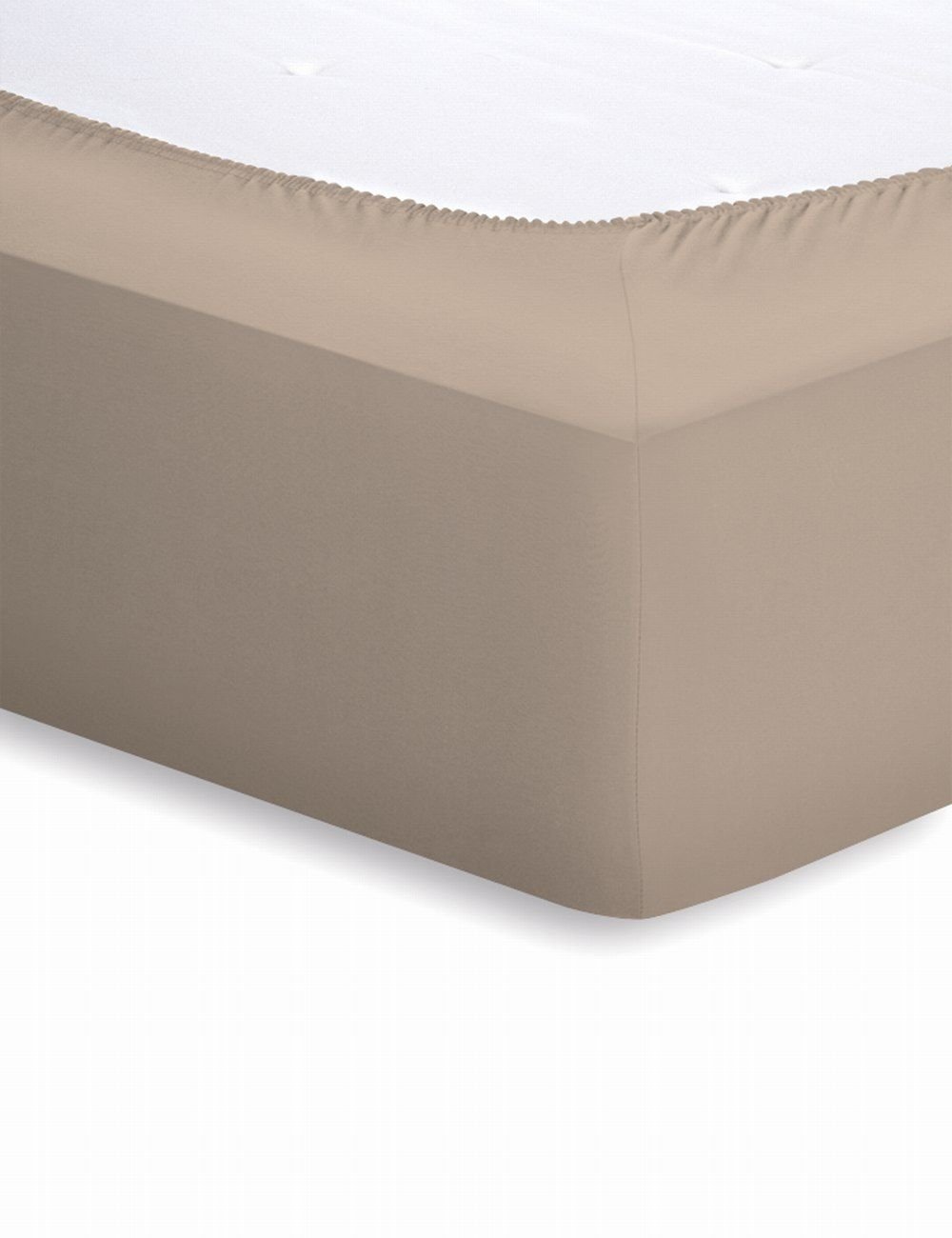 Schlafgut Mako-Jersey Spannbetttuch  - taupe - ca. 140 cm