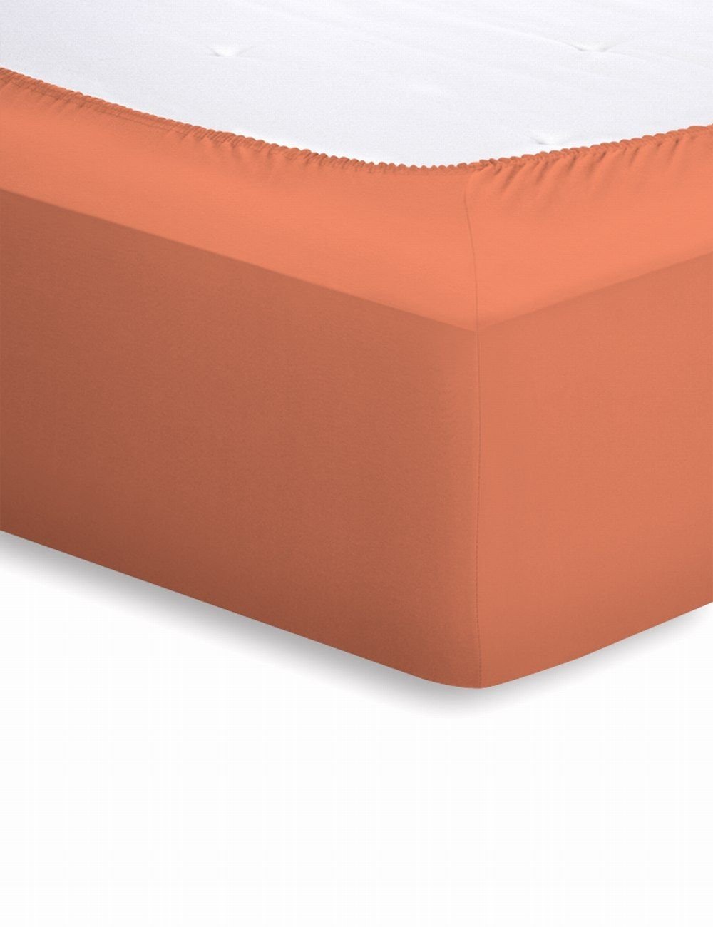 Schlafgut Mako-Jersey Spannbetttuch  - rost - ca. 140 cm