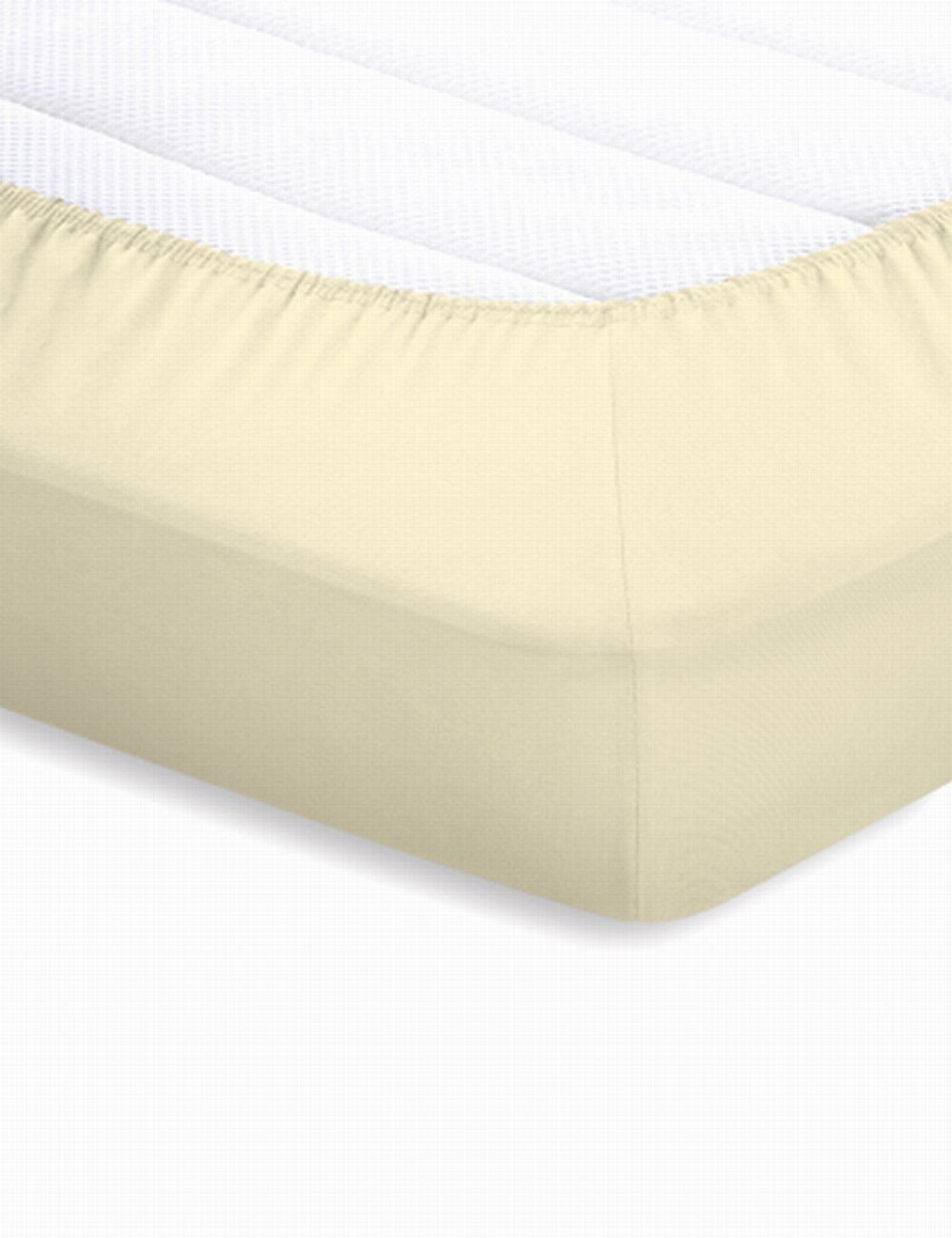 Schlafgut Jersey-Elasthan Topper-Spanbettlaken  - ecru - ca. 180 cm