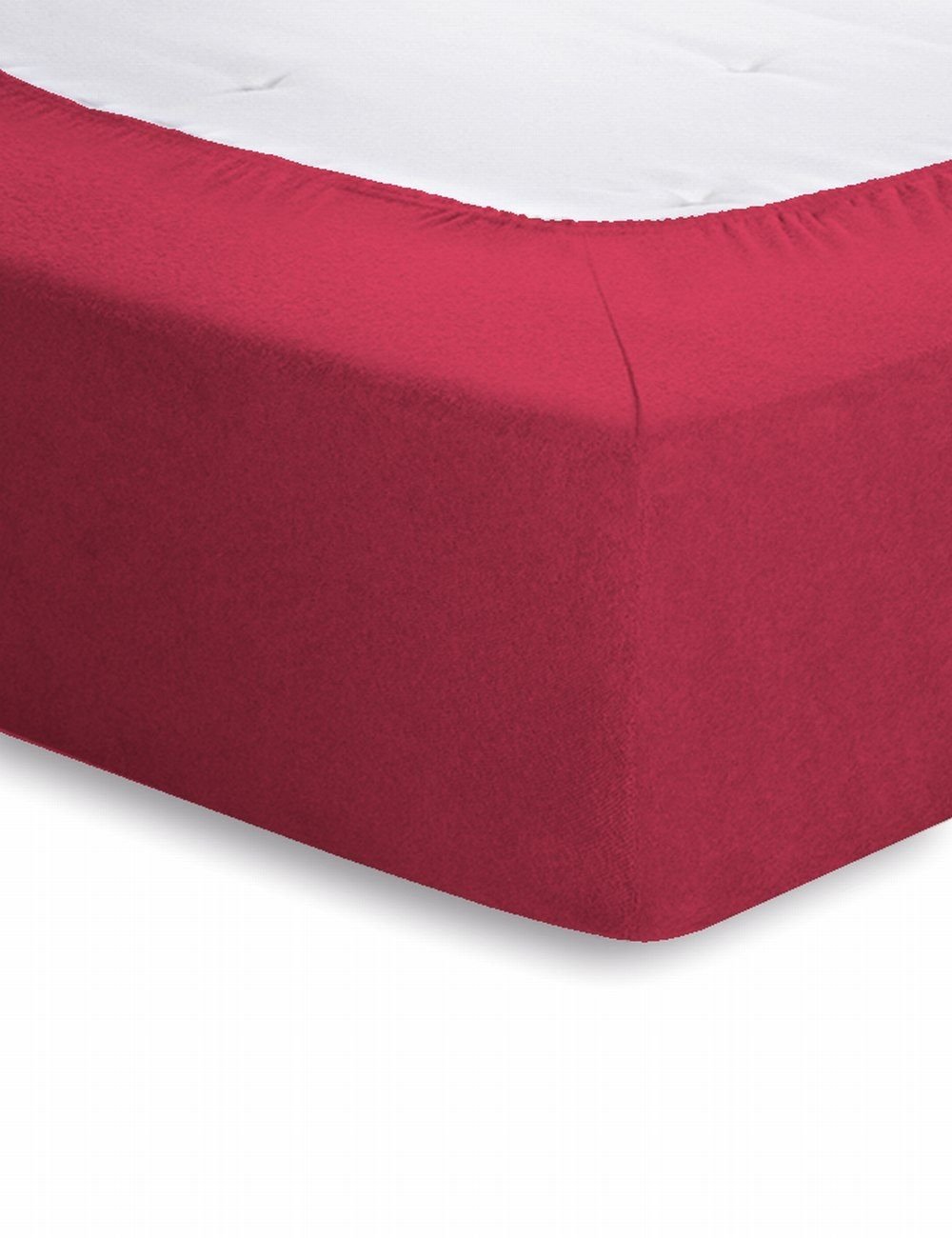 Schlafgut Frottee-Stretch Spannbetttuch  - kirsche - ca. 90 cm