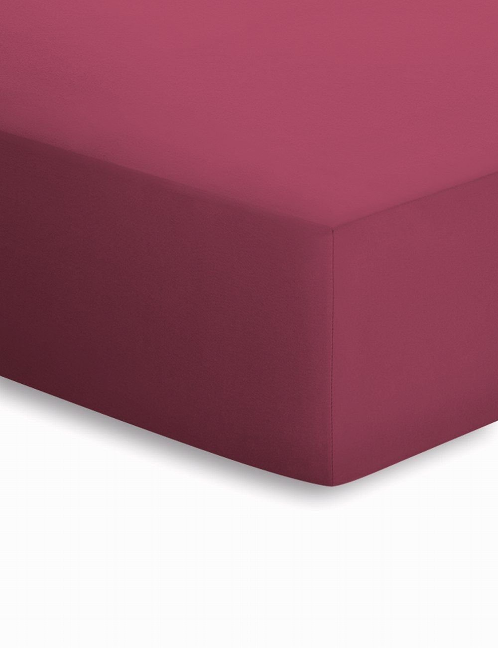 Schlafgut Mako-Jersey Spannbetttuch  - bordeaux - ca. 140 cm
