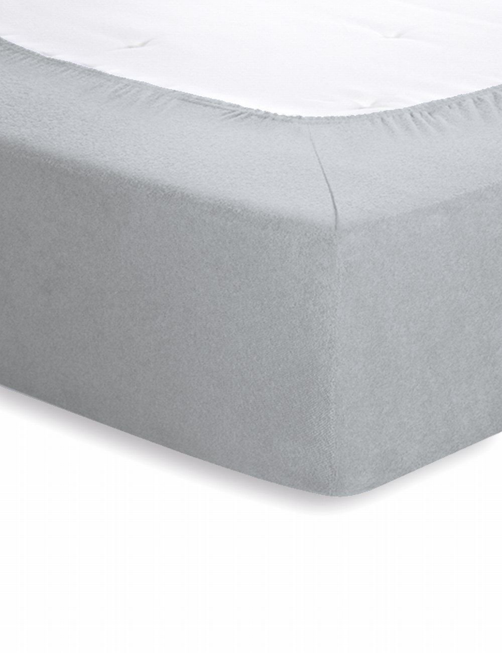 Schlafgut Frottee-Stretch Spannbetttuch  - platin - ca. 90 cm