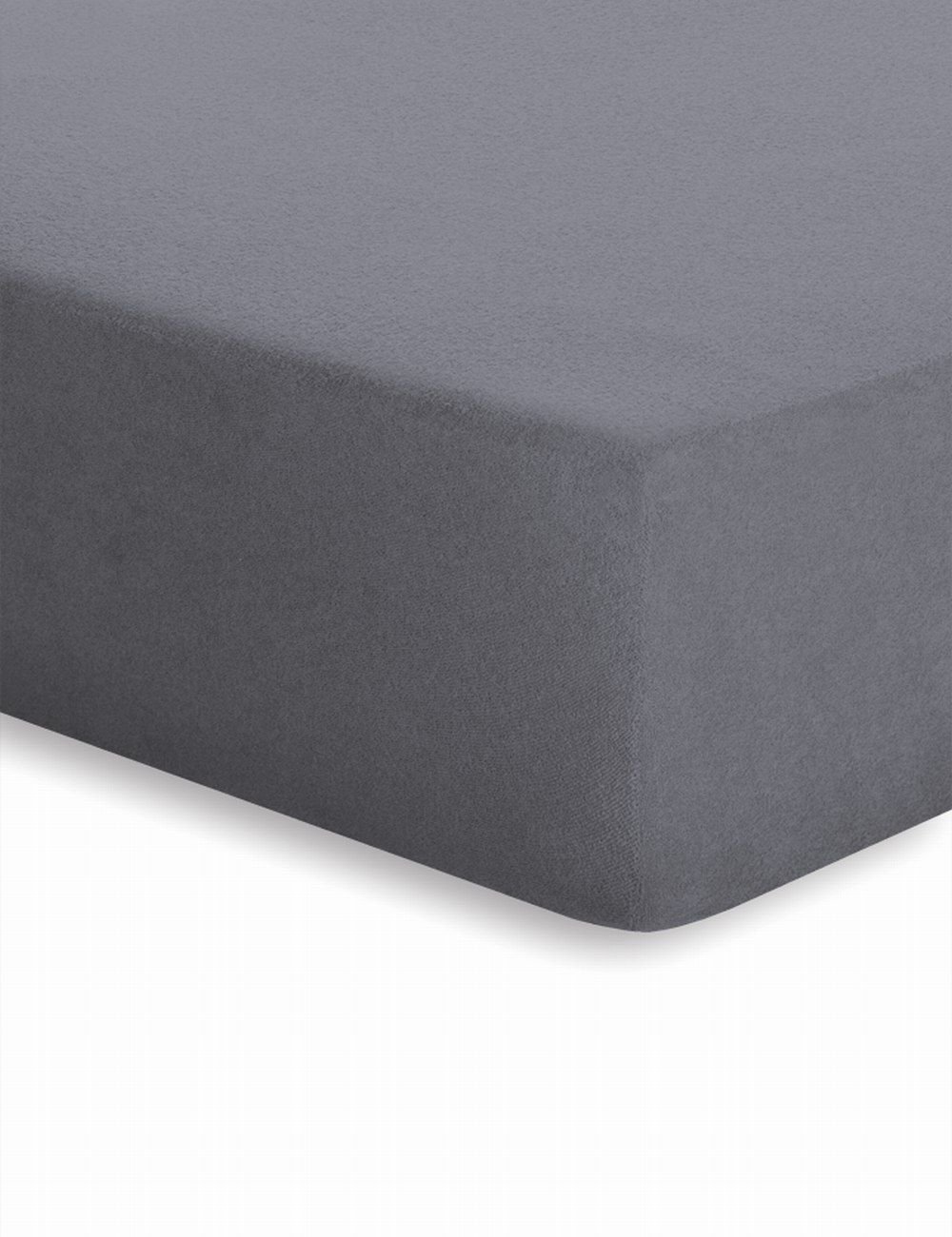 Schlafgut Frottee-Stretch Spannbetttuch  - graphit - ca. 90 cm
