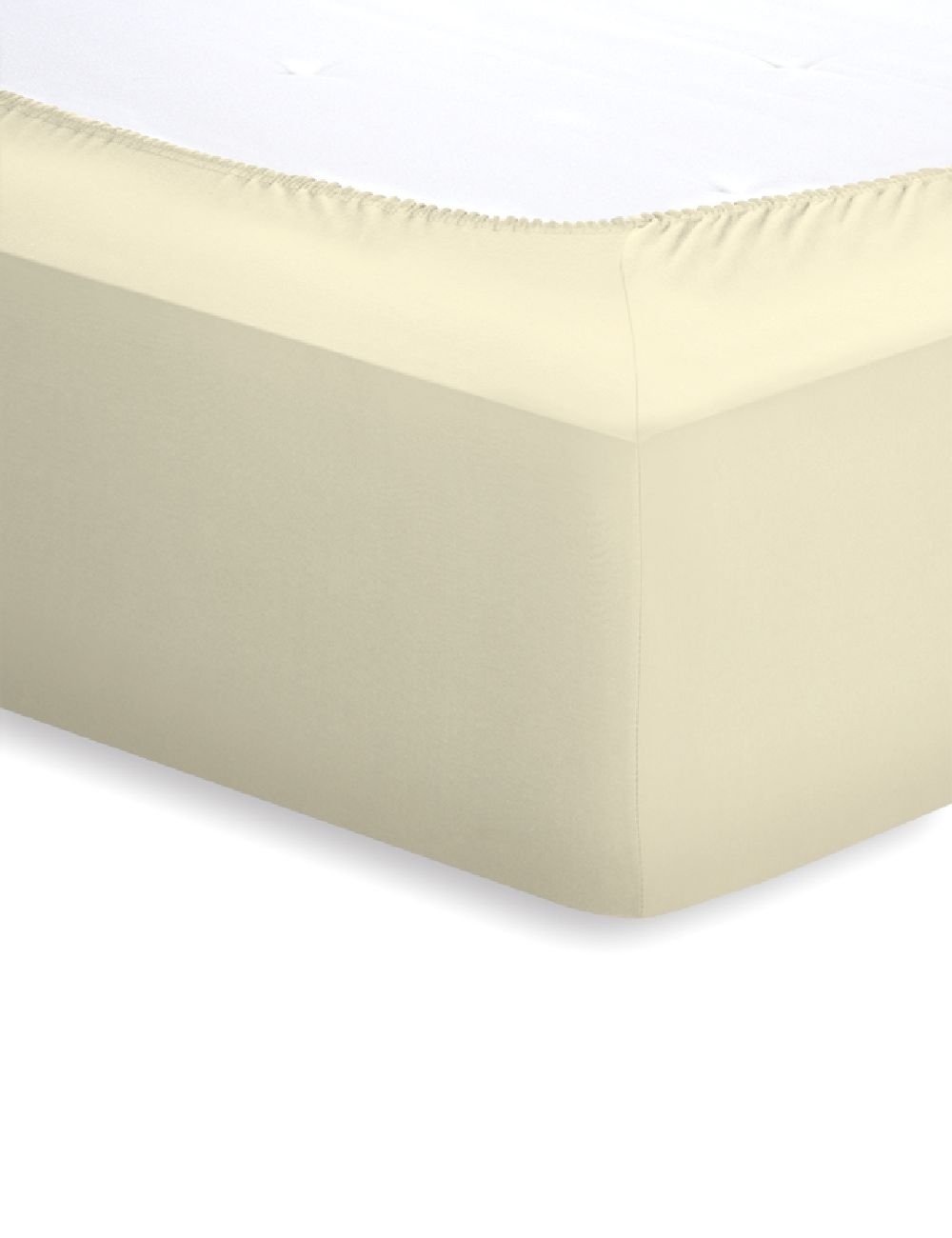 Schlafgut Jersey-Elasthan Spannbetttuch  - ecru - ca. 140 cm