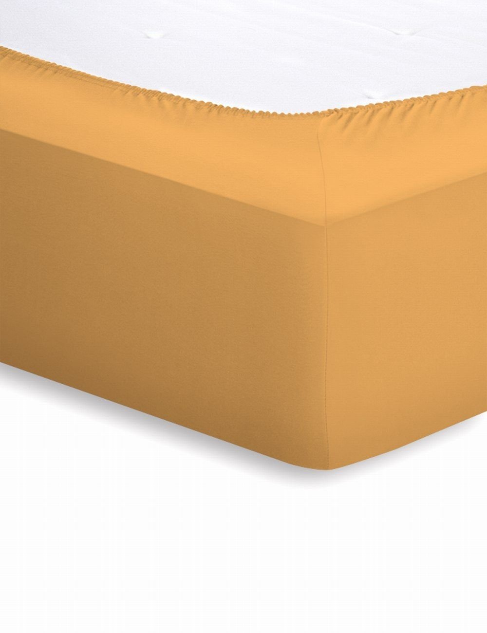 Schlafgut Mako-Jersey Spannbetttuch  - curry - ca. 180 cm