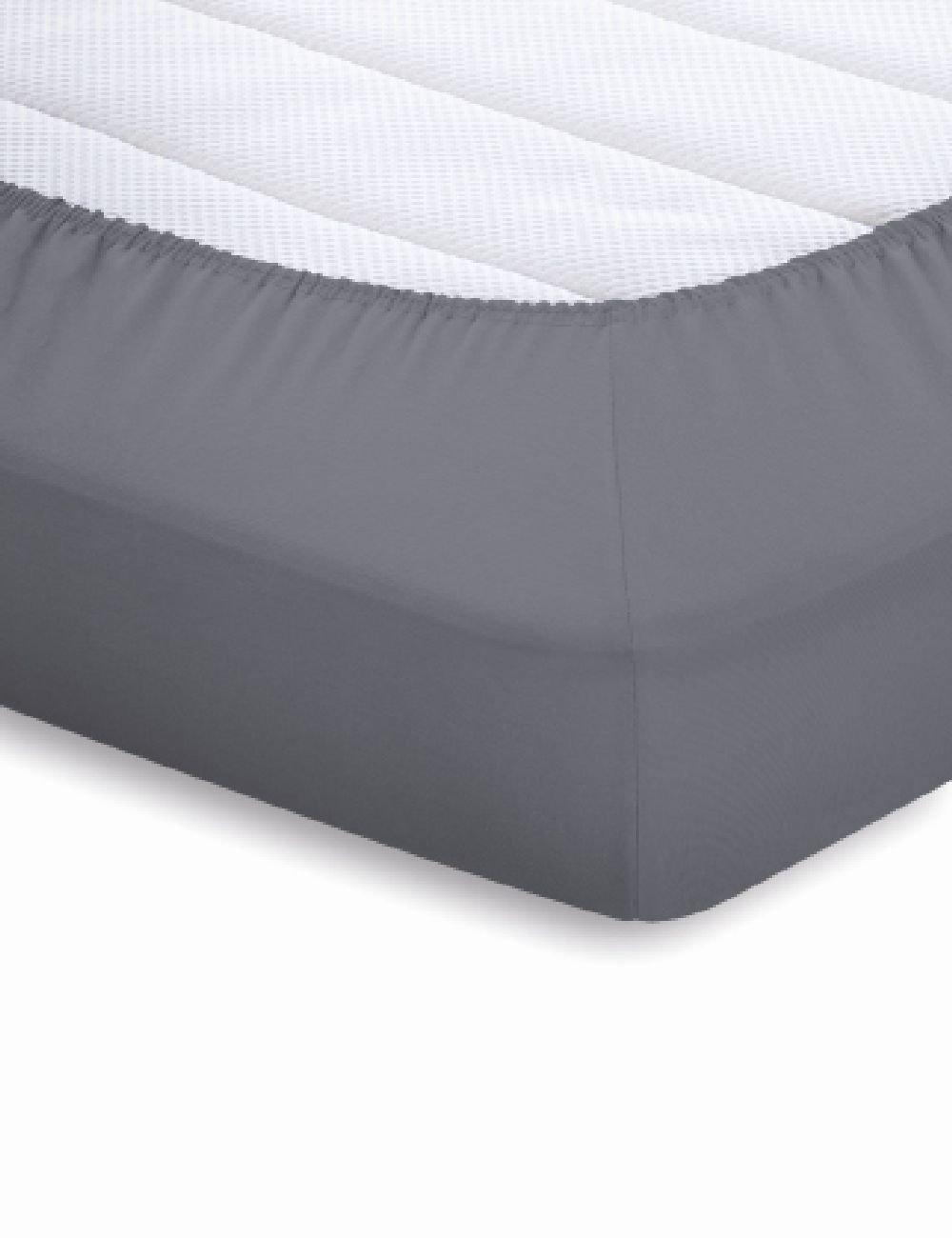 Schlafgut Jersey-Elasthan Topper-Spanbettlaken  - graphit - ca. 180 cm
