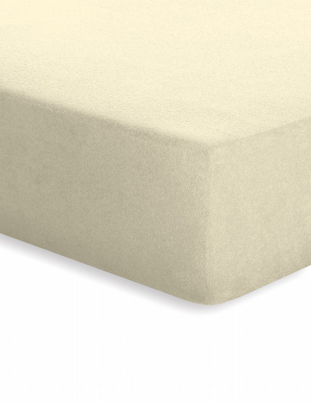 Schlafgut Frottee-Stretch Spannbetttuch  - ecru - ca. 90 cm