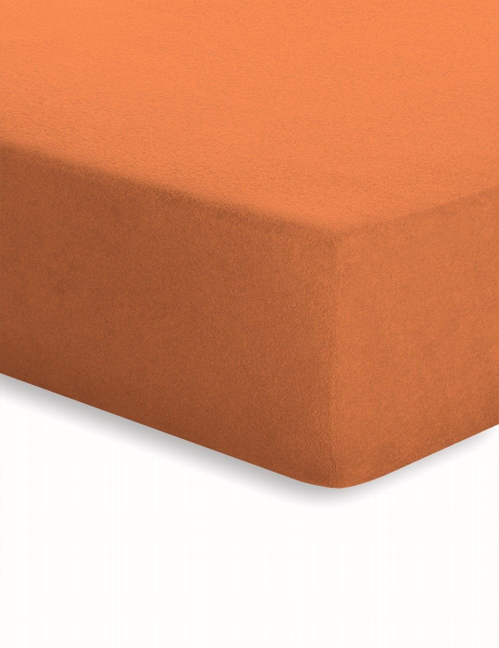 Schlafgut Frottee-Stretch Spannbetttuch  - orange - ca. 140 cm