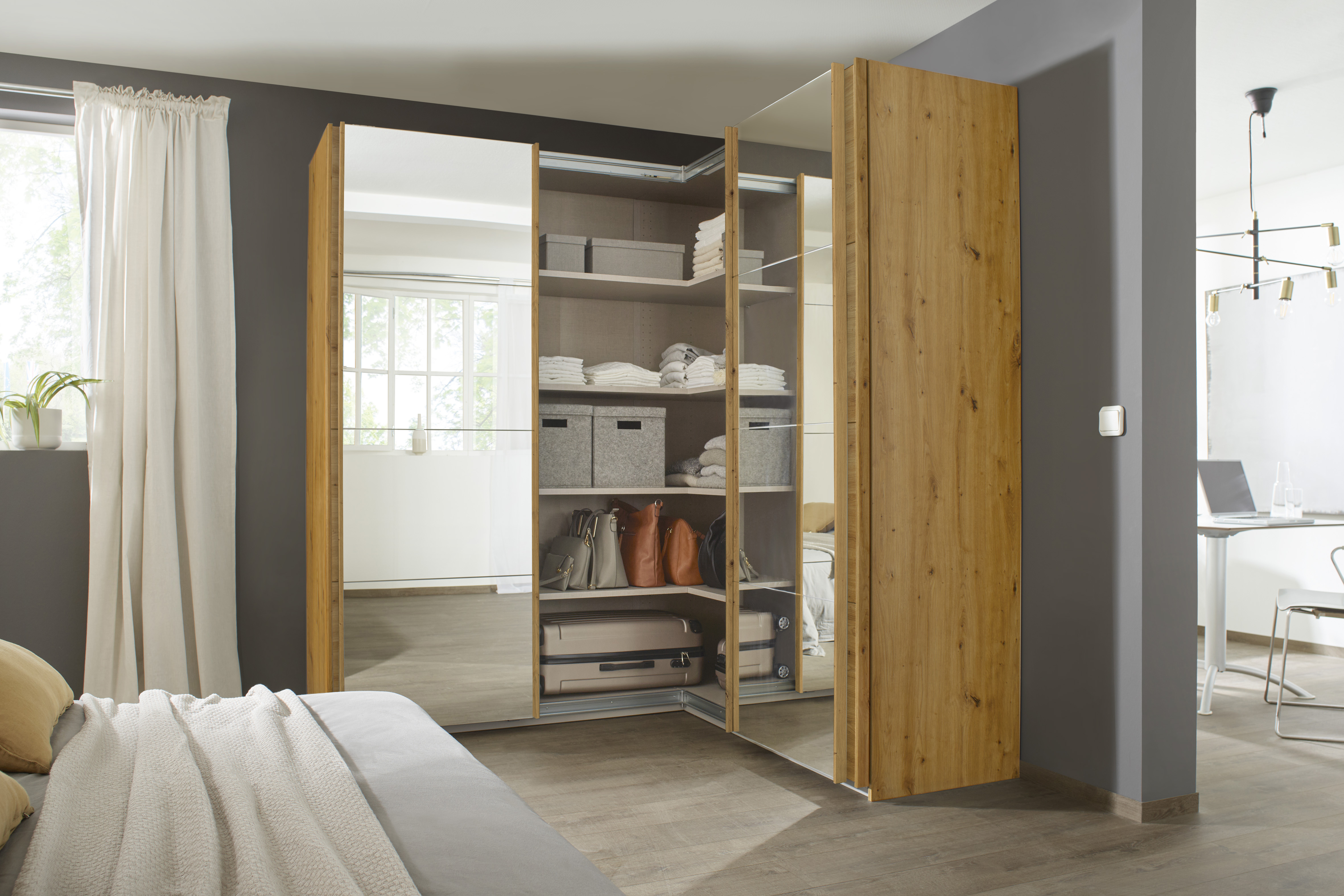 Schwebetürenschrank -Orange Z-