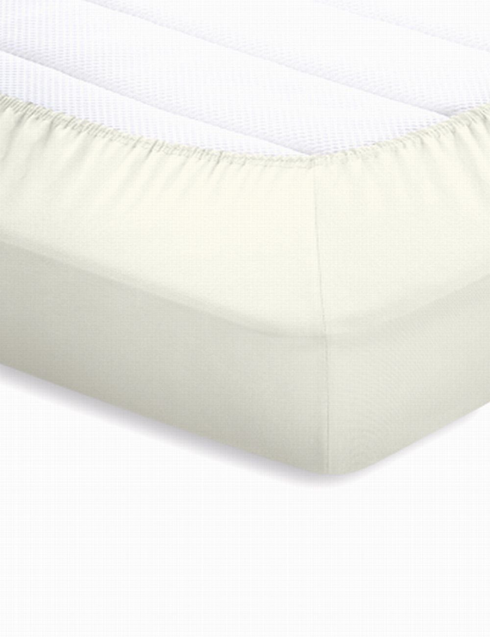 Schlafgut Jersey-Elasthan Topper-Spanbettlaken  - wollweiss - ca. 180 cm