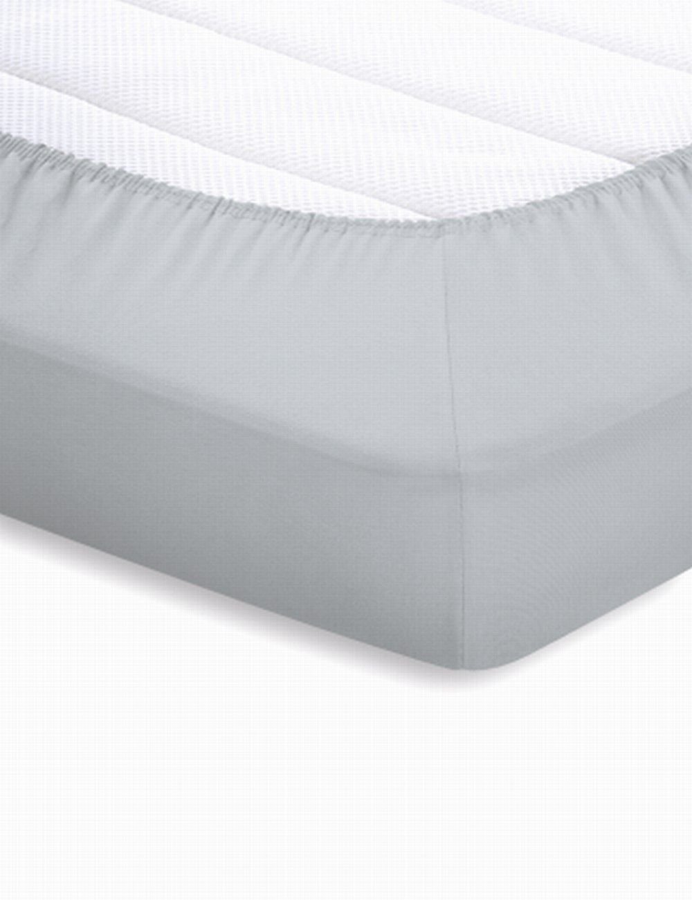 Schlafgut Jersey-Elasthan Topper-Spanbettlaken  - platin - ca. 90 cm