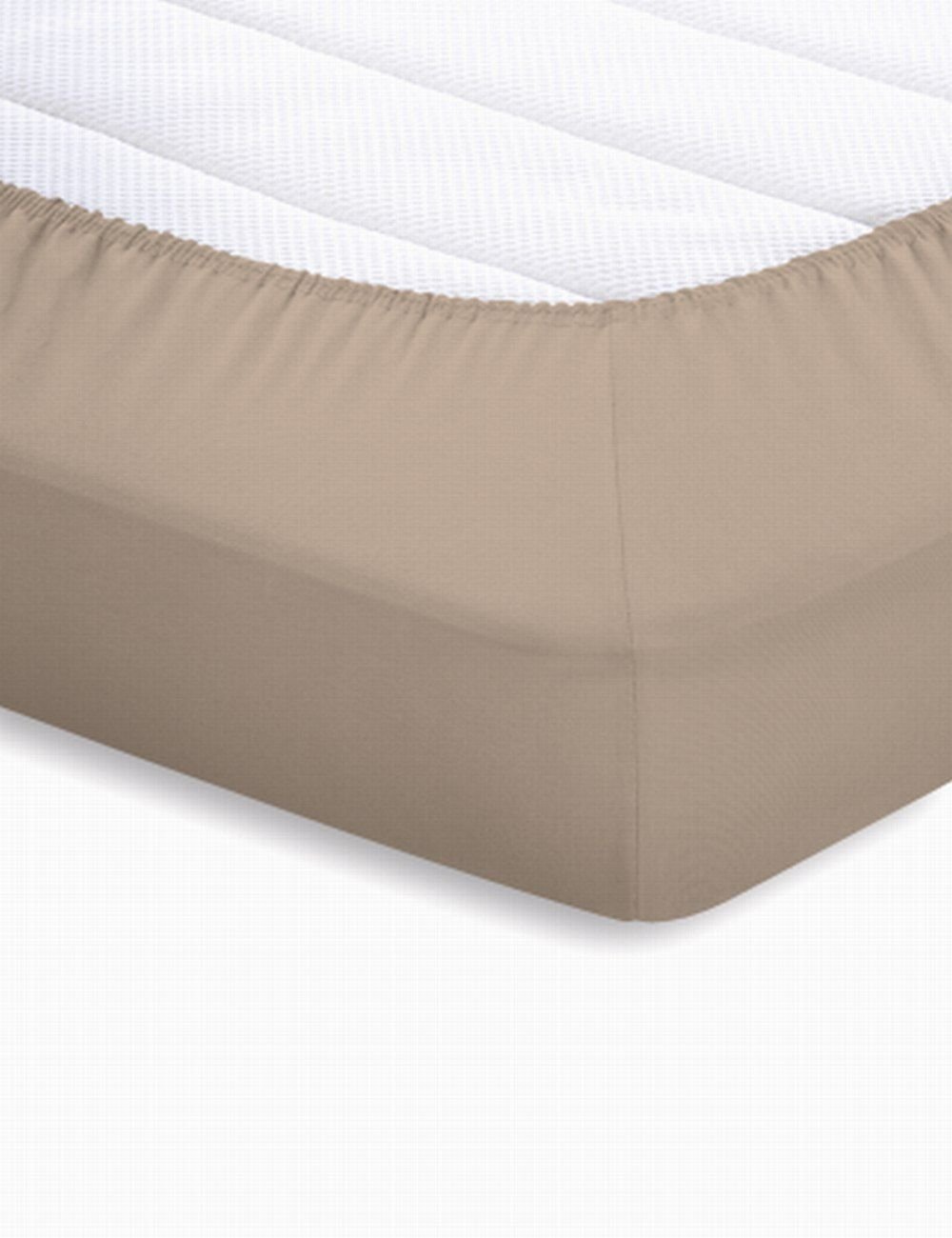 Schlafgut Jersey-Elasthan Topper-Spanbettlaken  - taupe - ca. 90 cm