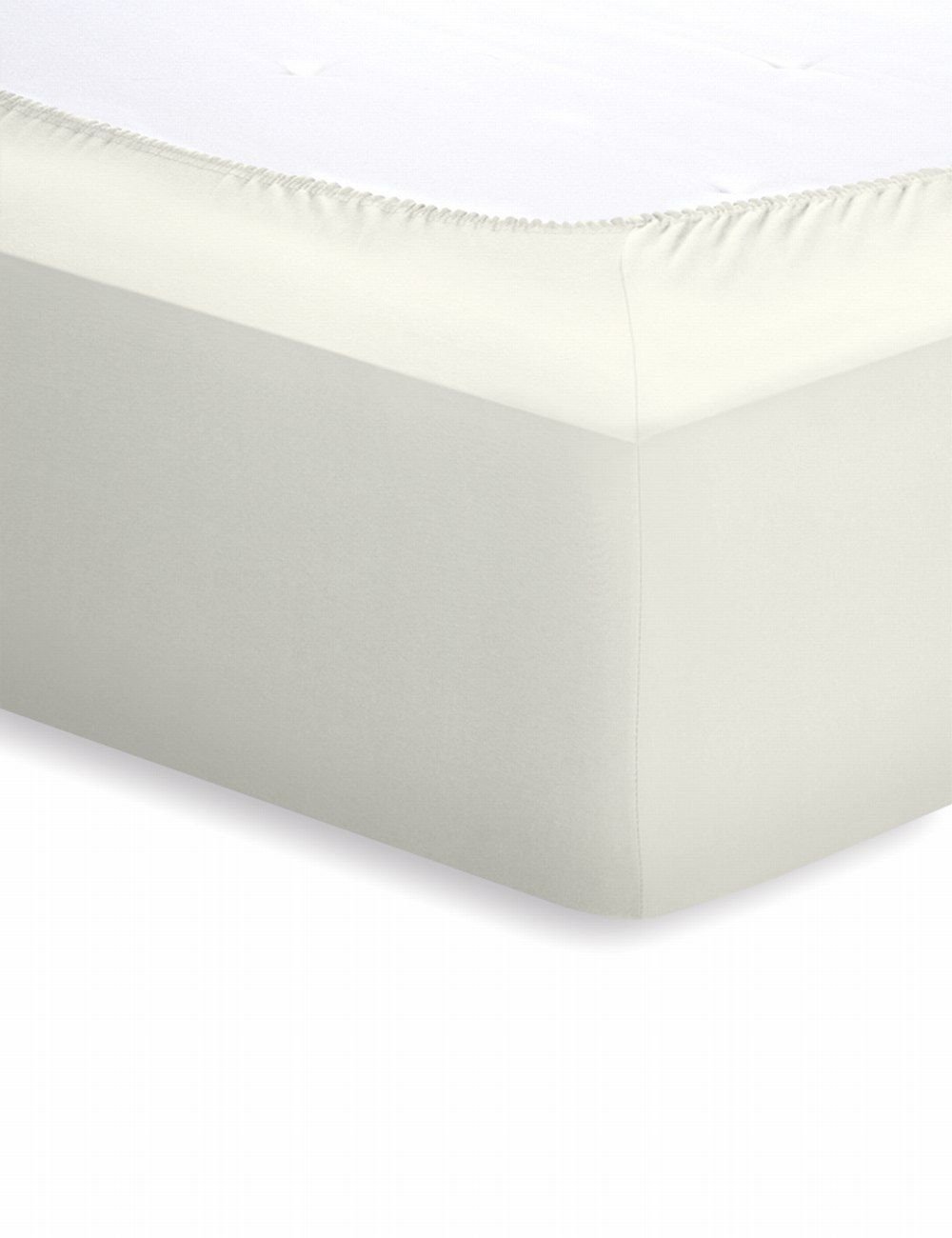 Schlafgut Mako-Jersey Spannbetttuch  - wollweiss - ca. 140 cm
