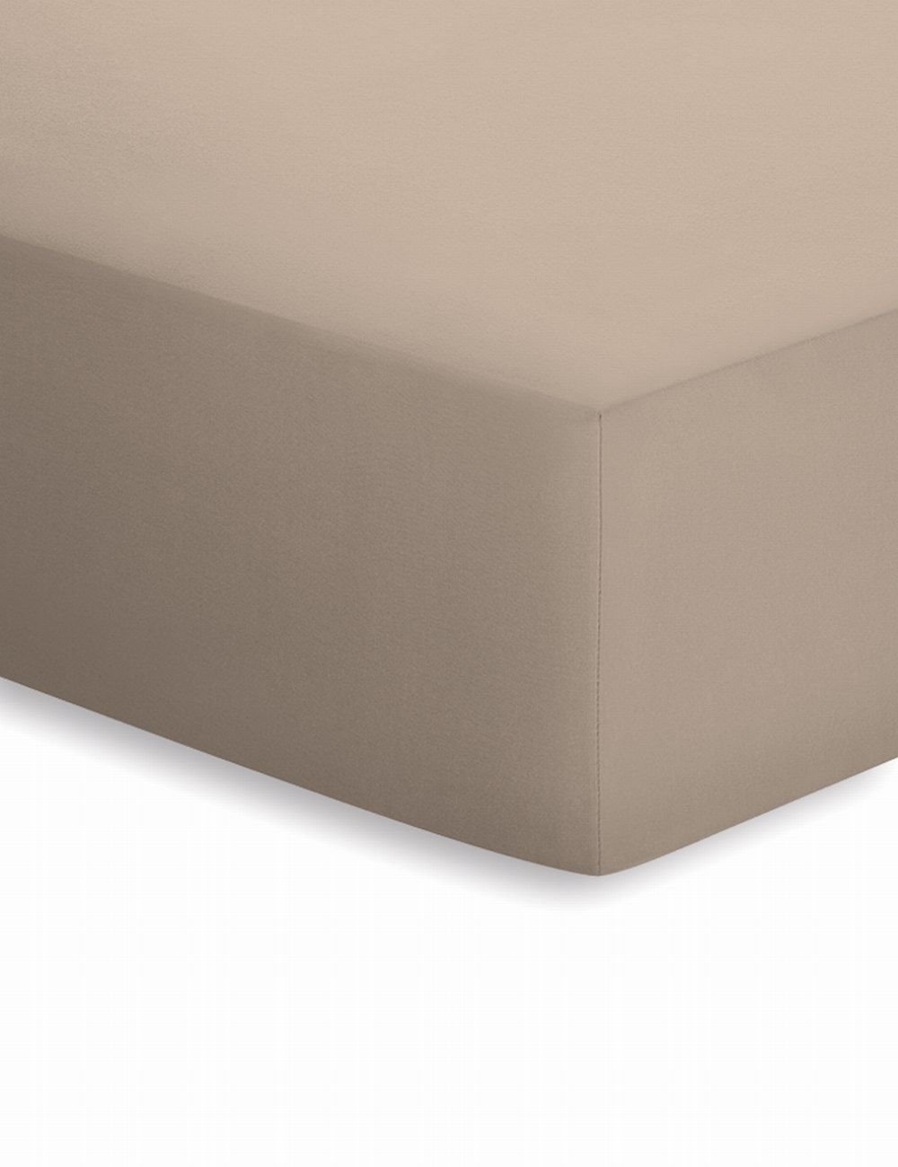 Schlafgut Mako-Jersey Spannbetttuch  - taupe - ca. 140 cm
