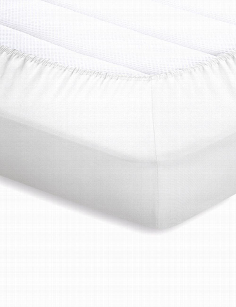 Schlafgut Jersey-Elasthan Topper-Spanbettlaken  - weiss - ca. 140 cm
