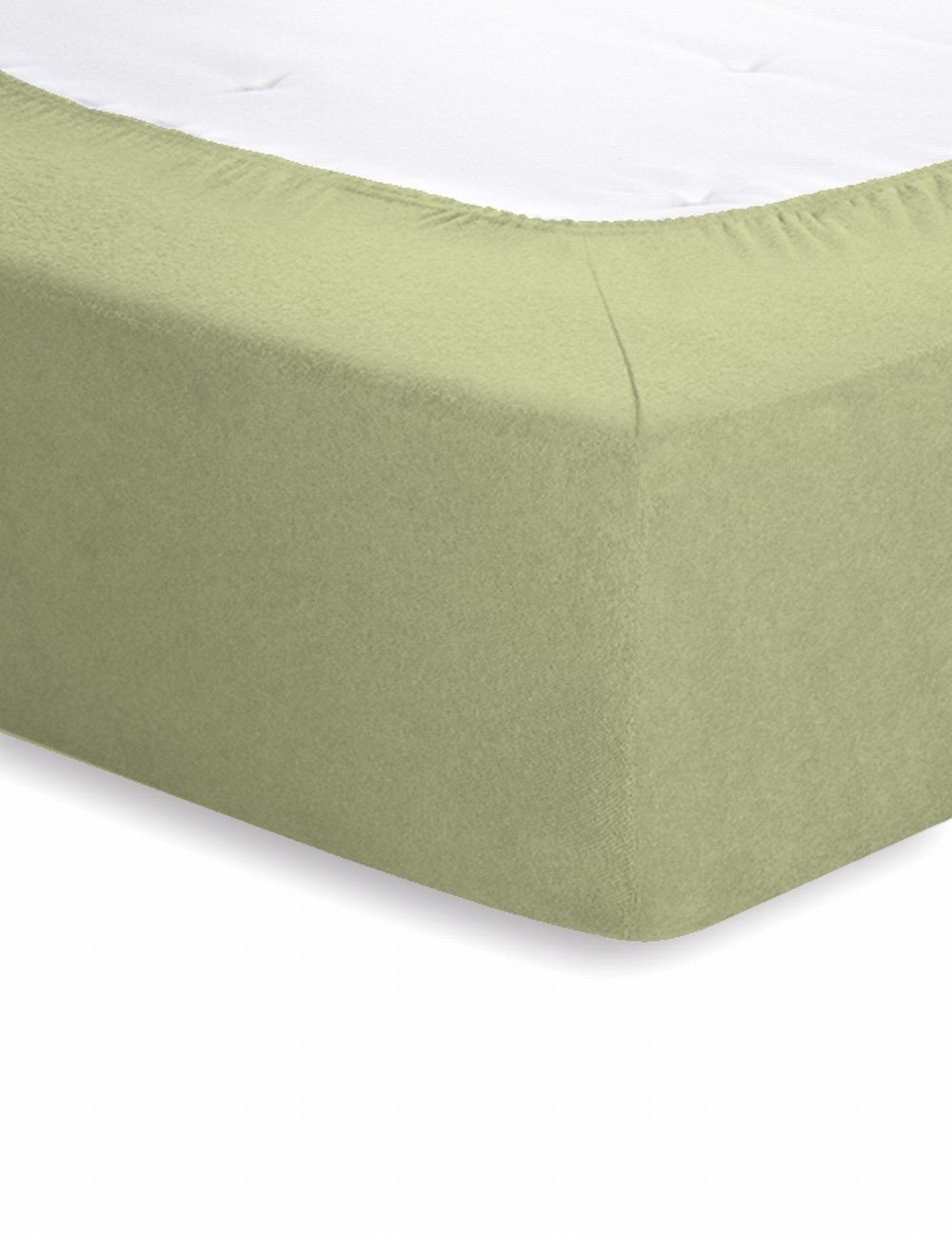 Schlafgut Frottee-Stretch Spannbetttuch  - lind - ca. 90 cm