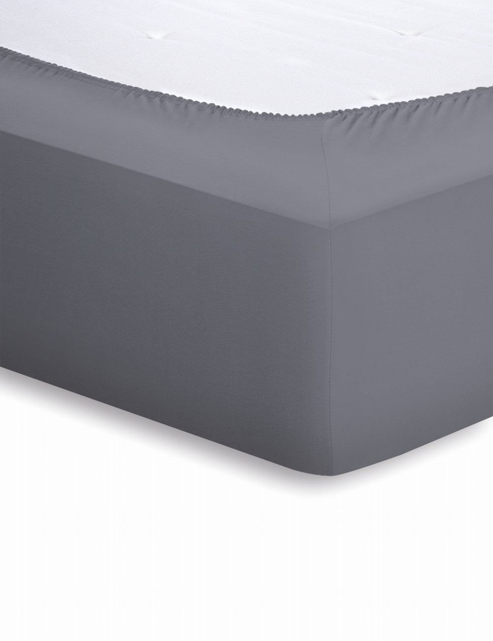 Schlafgut Mako-Jersey Spannbetttuch  - graphit - ca. 140 cm